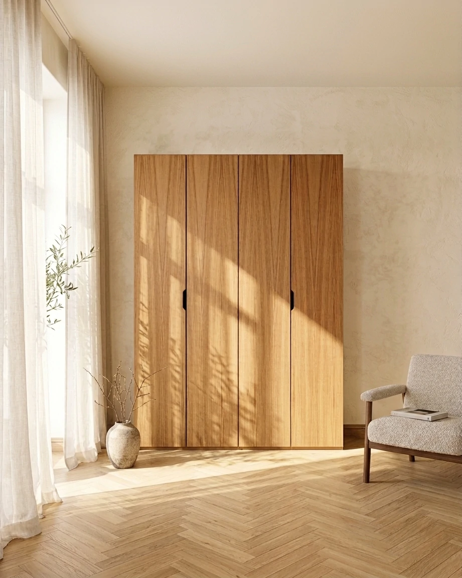Radis Furniture wardrobe NOBLE 4 doors Oak veneered plywwood