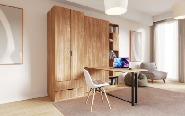 Radis wardrobe NOBLE with drawers visible Oak veneered plywood