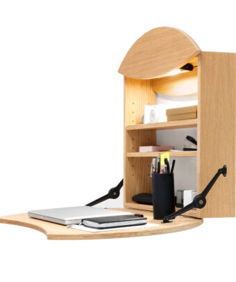 RADIS foldable wall desk RING oak veneered