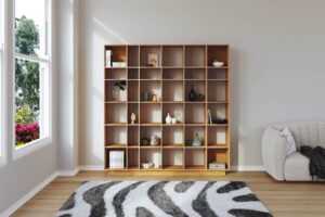 Radis shelf GRID 6x6 oak veneered