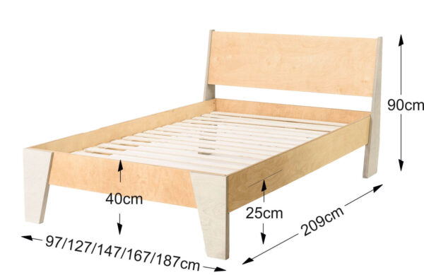 Radis bed HUH with dimensions