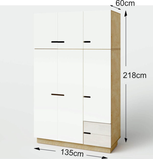 Radis wardrobe HUH with extra level with dimensions