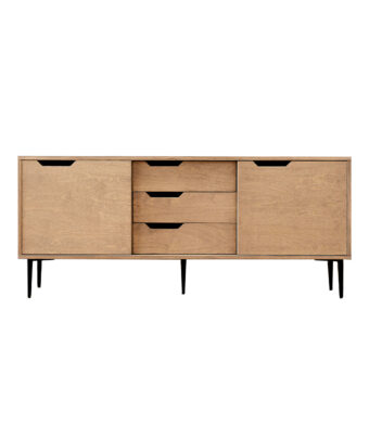 RADIS sideboard NOBLE with three drawers and sliding doors Pebble Grey