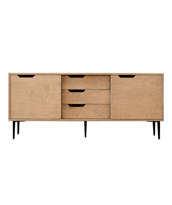 RADIS sideboard NOBLE with three drawers and sliding doors Pebble Grey