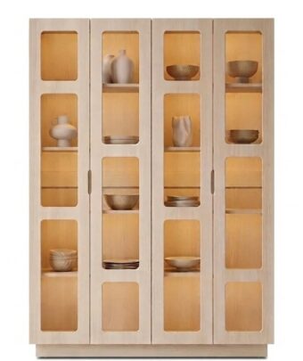 Radis Furniture sideboard with glass NOBLE 150x200cm White Oak veneered plywwood
