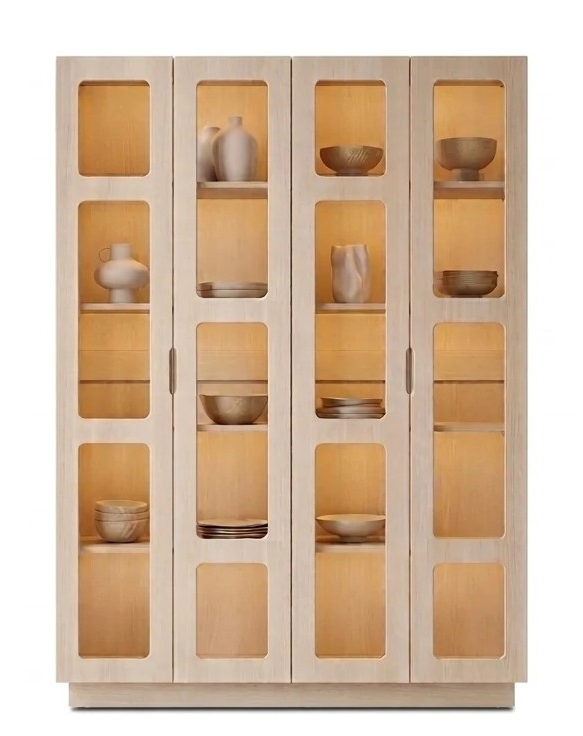 Radis Furniture sideboard with glass NOBLE 150x200cm White Oak veneered plywwood