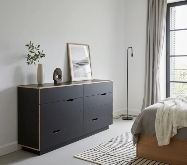 Radis drawer HUH 180cm Black HPL plywood