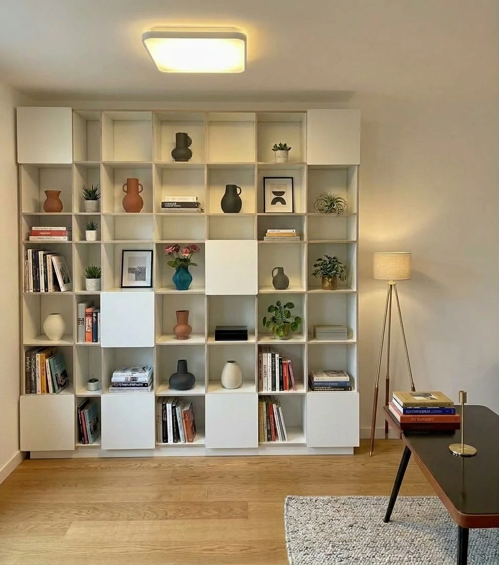 Radis Furniture shelf GRID with doors custom solution white HPL plywood