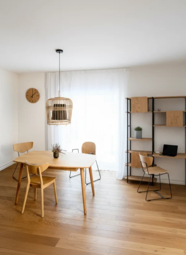 Radis shelf CRANE and extendable dining table NAM-NAM Oak veneered plywood