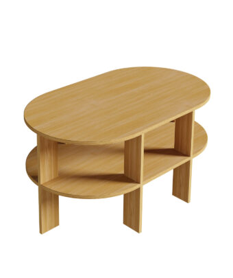 Radis round shaped sofa table OVE oak veneered plywood