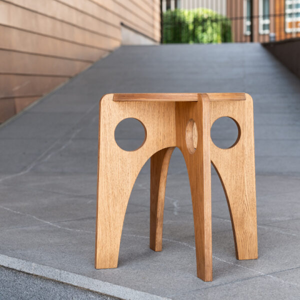 Radis Furniture stool TWIST oak veneered by Martin Lazarev