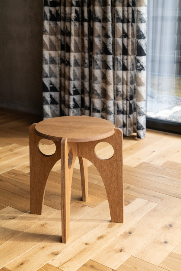 Radis Furniture stool TWIST oak veneered by Martin Lazarev