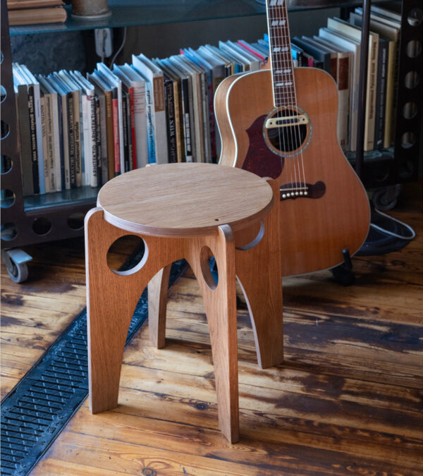 Radis Furniture stool TWIST oak veneered by Martin Lazarev