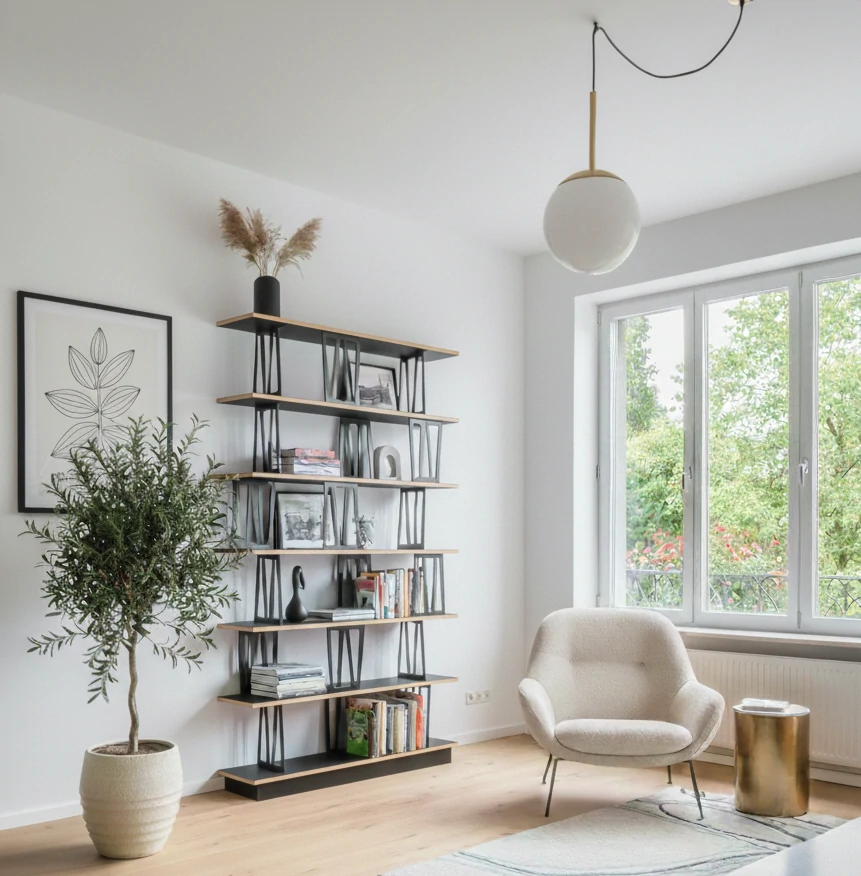 Radis Furniture shelf SALU M Black film plywood