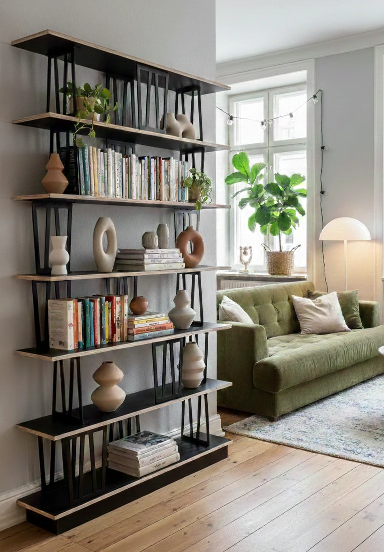 Radis Furniture shelf SALU M Black film plywood